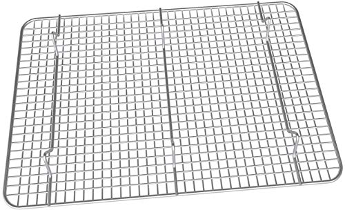 Stainless Steel Cooling Rack - Heavy Duty & Oven Safe, Good for Cooling, Baking & Roasting - Fits Standard Jelly Roll Baking Pans - Perfect for Cookies, Cakes & More (10" x 14.75") - size: 10" x 14.75"
