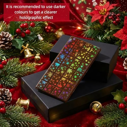 Ziliny Christmas Snowflake Candy Molds Holographic Chocolate Mold Silicone - color: Snowflake