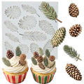3D Pine Needles Branches Fondant Molds Pinecone Silicone Mold - color: Style N