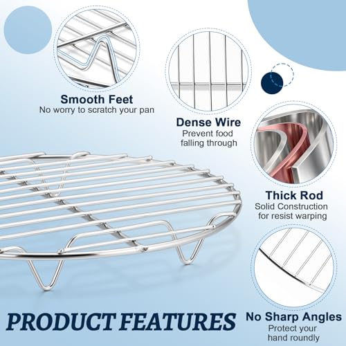 P&P CHEF Round Cooking Rack, Cooling Rack for Steamer, 10.5”, Silver - color: Silver, size: 10.5 Inch