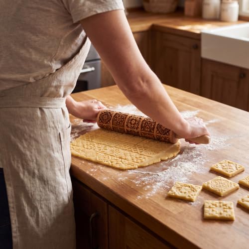 Cookie Rolling Pin Embossed Rolling Pin for Bakers Baking