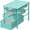 Simple Houseware Stackable 3 Tier Slide Basket Organizer Drawer, Turquoise - color: Turquoise, size: 3-Tier