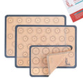 Silicone Baking Mat Macaron Set of 3-2 Half Sheet Liners 1 Quarter Sheet - color: Gray, size: 16.5x11.6