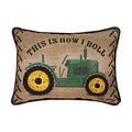 HlpiAMok SPPRANDOM Aeiniwer Manual Woodworkers Green Tractor This is How I ROLL RECTANGLUAR Pillow 18" X 13"
