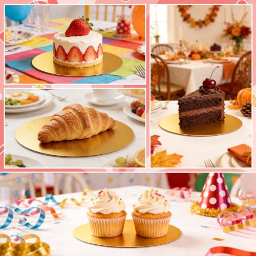 8 Pack 8 Inch Round Cake Boards,Gold Cardboard Cake Rounds - color: Gold, size: 8Inch, style: Classic Round