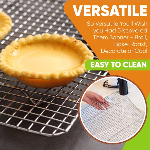 Spring Chef 8.5" x 12" Stainless Steel Cooling Rack for Cooking & Baking - size: 8.5"x12", style: 1 Pack