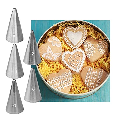 Small Round Piping Tips Set,Icing Piping Nozzles Frosting Tips for Pastry,Writing,Cake Cupcake Cookie Decorating,5 Pcs - color: Type D