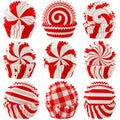 SANNIX 450 Pcs Christmas Cupcake Liners Red and White Xmas Baking Cups Set - style: Christmas Candy Cane