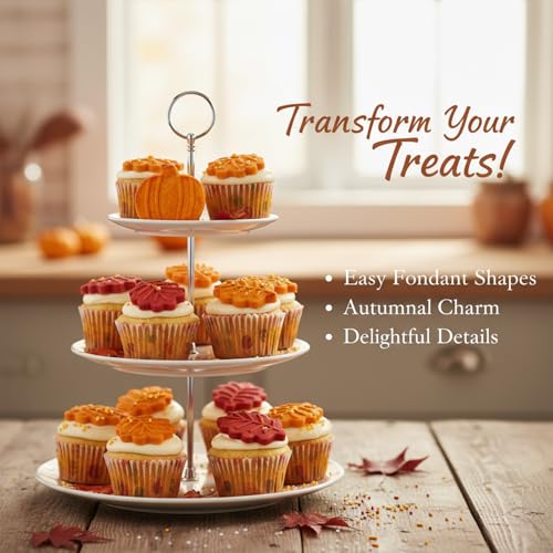 Fall Silicone Molds Pumpkin and Leaf Shapes, Set of 2 - color: Orange-QY353