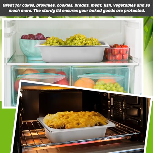 Funnymoom 2 Pcs Stainless Steel Baking Pans,Classic,9.5" X 5" X 2.56"