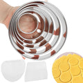 6PCS Round Cookie Cutter Stainless Steel Biscuit Cutters For Baking