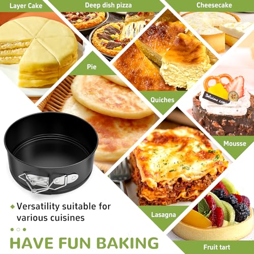 ZeroPone 4 Pack Mini Springform Pan Set for Mini Cheesecake Pizza - size: 4 Inch - 4 Pack