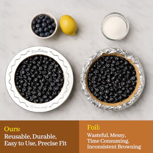 Mrs. Anderson's Baking Pie Crust Protector Shield, Set Of 2, Fits 9.5-Inch And 10-Inch Pie Plates, Prevents Over-Browning And Spills - style: Original, 10-Inch, Set/2