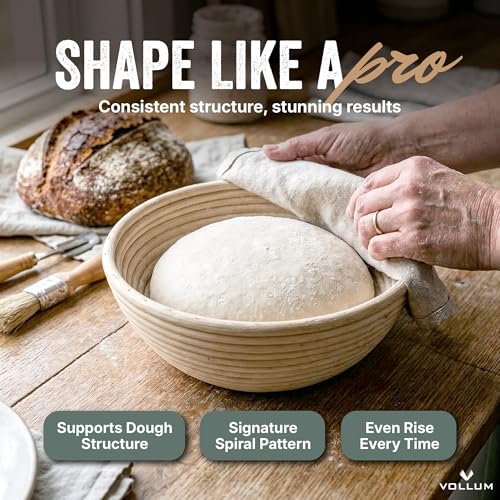 Vollum Banneton Bread Proofing Basket with Liner – Rectangular Brotform - size: 12.25" x 6" x 3.5"H, style: Rectangular