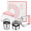 Pastry Cutter, Biscuit Cutter, Dough Scraper, Pastry Blender, Baking Mats - color: 5 Pieces Pink