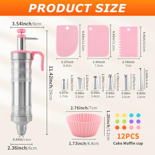 Frosting Piping Kit 24PCS,Cake Decorating Syringe for DIY Dessert Decorate