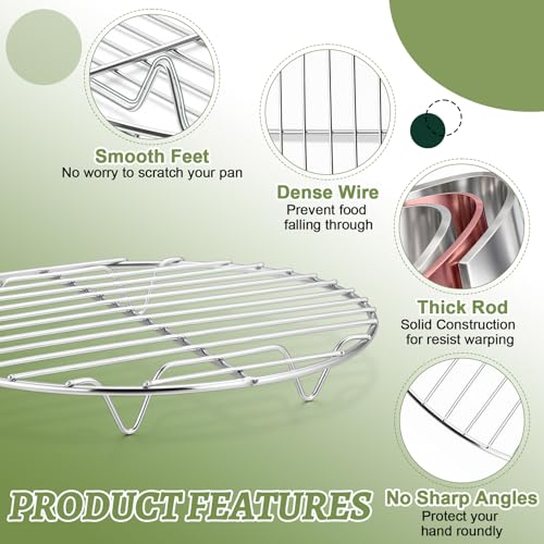 P&P CHEF Round Cooking Rack, Cooling Rack for Steamer, 7.5”, Silver - color: Silver, size: 7.5 Inch
