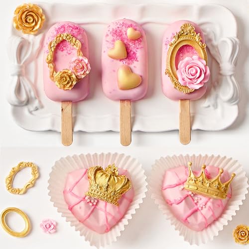 JOERSH Silicone Vintage Baroque Fondant Mold Set, 4Pcs - style: Royal