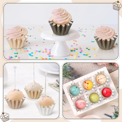 Coffee Tan Mini Size Cupcake Liners, Bulk Grease Resistant Baking Cups - color: Brown