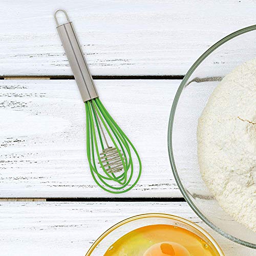 Mrs. Anderson’s Baking Rapid Whisk Junior with Double Helix Spiral Blades, 18/8 Stainless Steel and Silicone, Green - style: Silicone