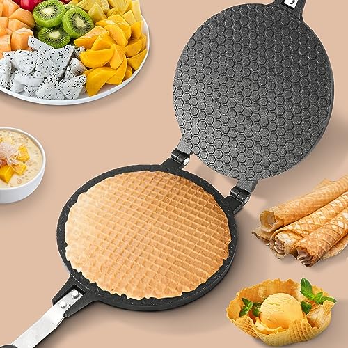 Dyna-Living 8.6 inches Waffle Cone Maker Ice Cream Cone Maker & 6.7'' Waffle Maker Non-stick Egg Roll Maker Waffle Bowl Maker