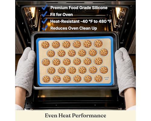 Macaron Silicone Baking Mats Set of 2, Half Sheet Nonstick Reusable Extra Thick Baking Sheet Liners for Macarons, Cookies and Pastry, Blue - color: Macaron Blue, size: 16.5"L x 11.6"W