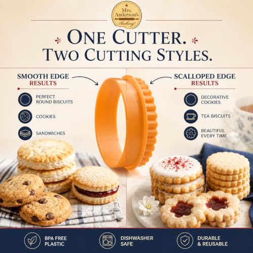 Mrs. Anderson’s Baking Double-Sided Graduated Cookie Biscuit Cutters, BPA-Free, Round, Set of 6 Graduated Sizes - size: Set of 6, Cookie Cutters