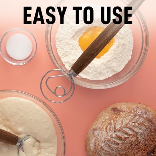 Zulay Kitchen 13-Inch Danish Dough Whisk - color: Ashwood | Single