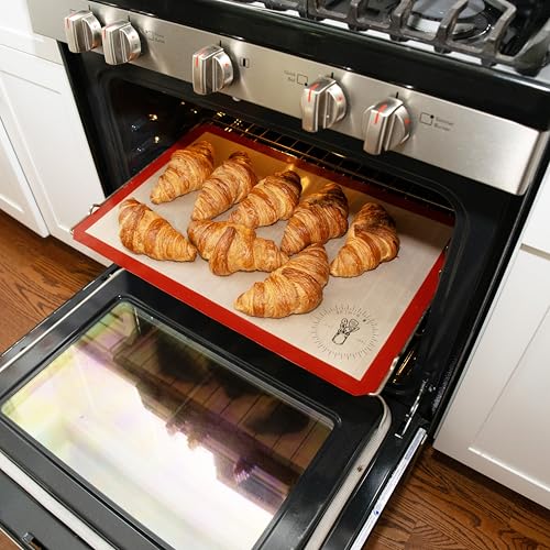 Silicone Baking Mats - 3/4 Size Baking Sheet Liners, Pack of 3, Red - color: Red, size: 3/4 Baking Mat Pack of 3