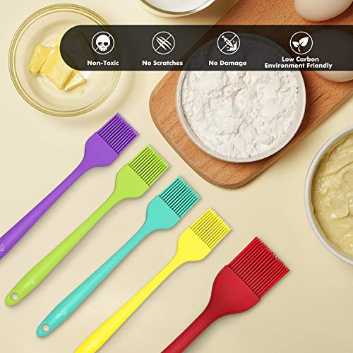 HOTEC 600℉ Heat Resistant Silicone Basting &Pastry Brush, Multicolor 5 - color: Multicolor