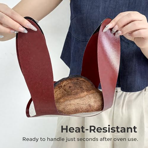 4-Handle Silicone Bread Sling for Round Sourdough Bread – 2-Pack Non-Stick Heat-Resistant Dutch Oven Liners, Reusable Baking Mat & Parchment Paper Alternative - size: Round 9" (2-Pack)