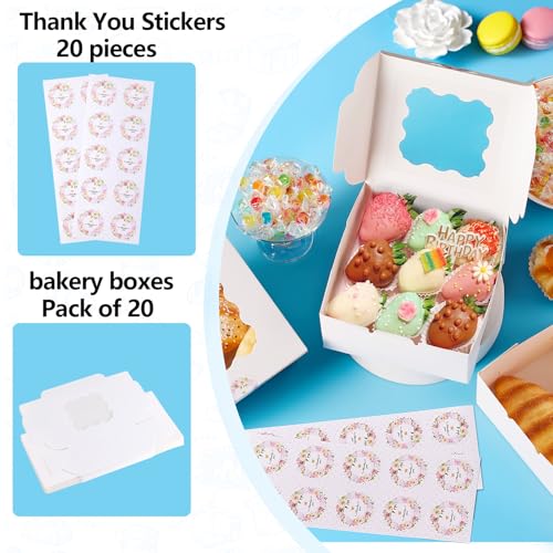 Cookie Boxes with Window, Pack of 20, 6x6x3 Inches - size: 6x6x3 inches
