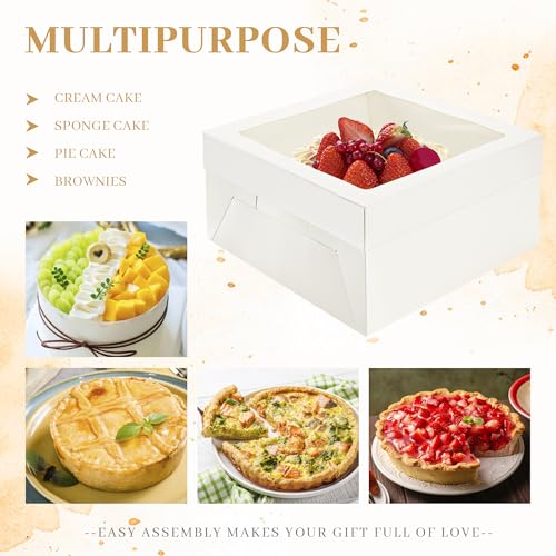 NPLUX 10 Pack Halloween Bakery Boxes, 12x12x6 Cake Boxes for Cake Makers