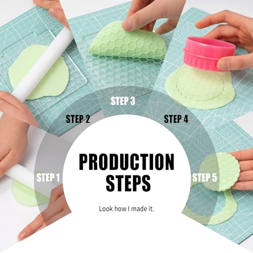 KALAIEN 3 Pack Cookie Embosser Set, Fondant Impression Mats-Style 1 - color: Style 1