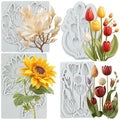 Tulip Flower Silicone Molds Sunflower Fondant Mold Set of 4 - color: Style I