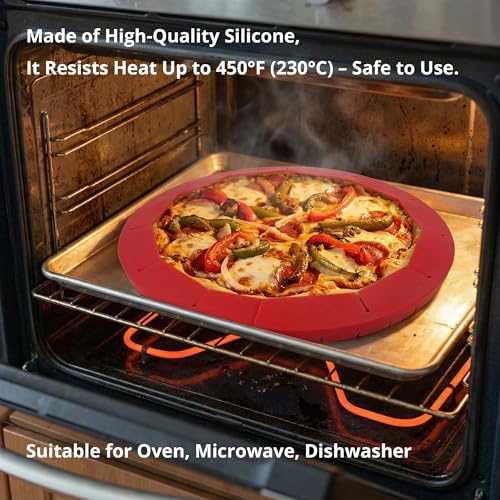 Silicone Pie Crust Shield Adjustable 8 to 11.4 Inch with 2 Finger Guards