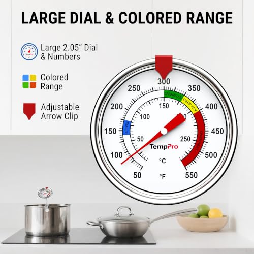 TempPro Candy Thermometer with Pot Clip, Oil Thermometer for Frying