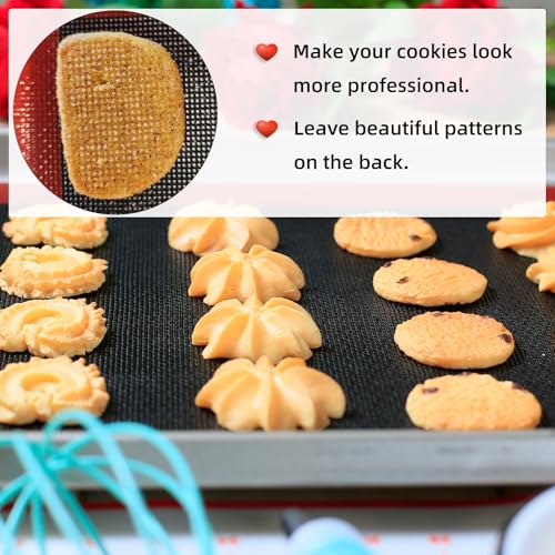 Silicone Baking Mat with Microperforated, 2 PCS Perforated Baking Mats/Oven Liners for 13" x 18" Half Sheet Pan, Reusable Air Mesh Silicone Mat for Cookie/Eclair/Bread/Pizza/Pastry - size: (11.6'' x 16.5'') Half Sheet