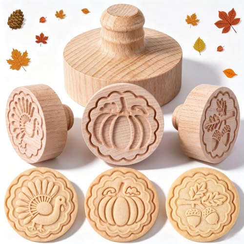 3 Set Thanksgiving Cookie Stamps, 2.5" Springerle Molds - style: Thanksgiving