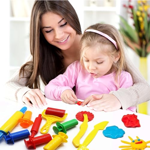 Dough Tool Kit,9 Pcs Basic Clay and Dough Tools Starter Set for Kids Includes Cutters Roller, Rolling Pins, Safety Scissors,Dough Extruder,Plastic Knife - style: 9pcs