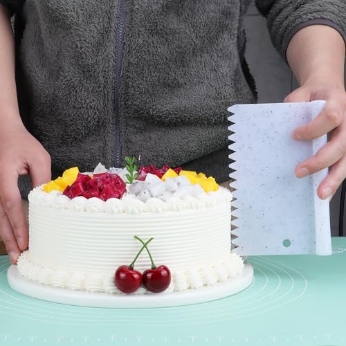 Suanyok Bench Dough Cutter-Flexible Plastic Bowl Scraper Kitchen Tool,White - color: White