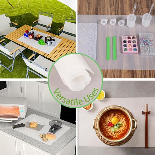 Large Silicone Mats for Kitchen Counter: 2Pcs Heat Resistant 14" x 20"(1mm) - color: Clear(1mm 2Pcs), size: 20"L x 14"W