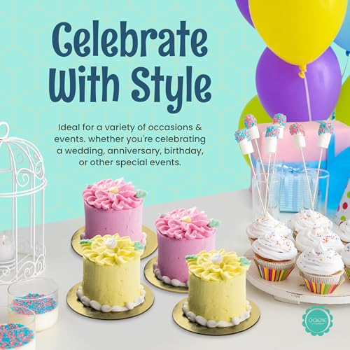 O'CREME Mini Cake Boards 3.25 Inch Round Gold Foil 100 Count - color: Gold, size: 3-1/4 Inch