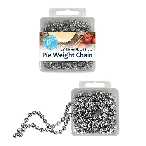 R&M Pie Weight Chain 72" – Nickel-Plated Brass Baking Weight for Blind Baking Pie Crusts - style: Pie Weight Chain