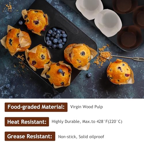 Tecbeauty 300pcs Cupcake Liners Muffin Liners Tulip Baking Cups Greaseproof Paper Wrapper for Party, Christmas (Multicolor) - color: Multicolor