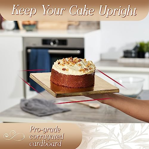 Cakebon Cake Boards 14" Gold Square Cake Drums 1/2" Wrapped Edge 1Pack - color: Gold, size: 14 Inch