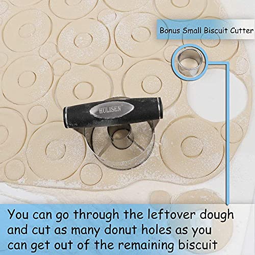 HULISEN 3.5 in Donut Cutter & Biscuit Cutter Set with hole, Stainless Steel - size: 3.5" Donut Cutter & Biscuit Cutter