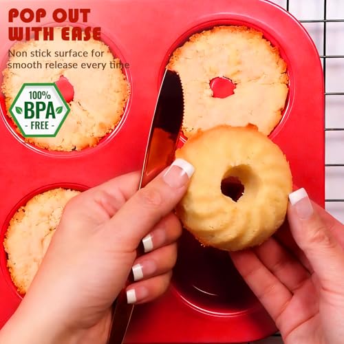 HKNMTT 2Pcs Mini Buntz Cake Pans for Baking 6-Cavity Fluted Tube Cake Pan - style: 3 Shaped buntz 2PCS
