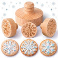 3 Set Snowflake Cookie Stamps, 2.5" Springerle Molds for Baking - style: Snowflake