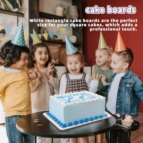 15 Pack 13.75x9.75 White Rectangle Quarter Sheet Cake Boards - size: 15 Pack